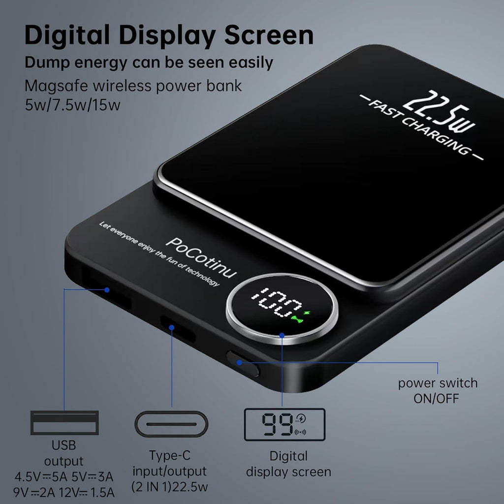 22.5 W Ultra-thin Magnetic Power Bank