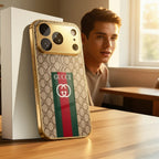 GG Pattern Gold Luxe Case