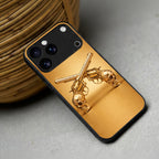 Golden Rebel Skull Armor Case