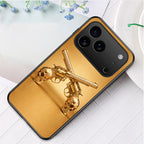 Golden Rebel Skull Armor Case