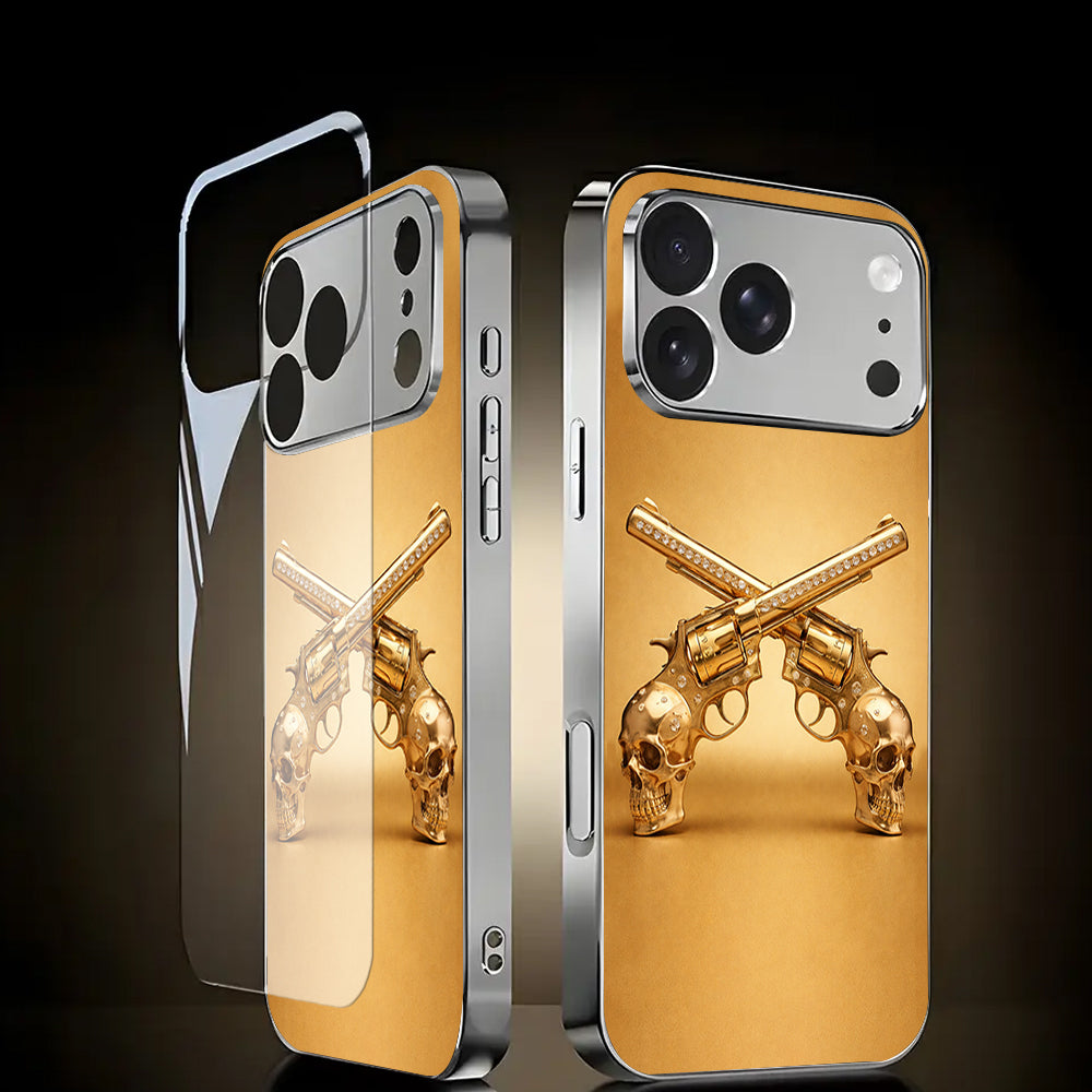 Golden Rebel Skull Armor Case