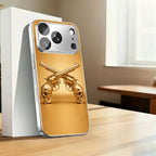 Golden Rebel Skull Armor Case